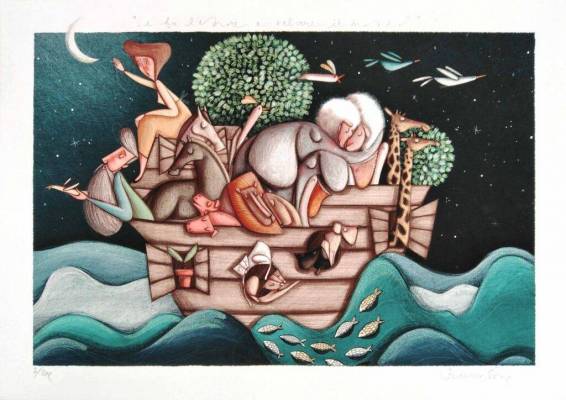 Federica Porro - Serigrafie - E fu l'amore a salvare il mondo - Fine Art Giclée Retouchè  TIRATURA: 200+XX  - cm 42x59,5 - Galleria Casa d'Arte - Bra (CN)